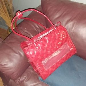 Red faux leather Doggie carrier/bag